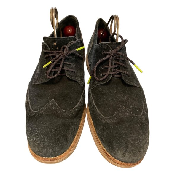 Cole Haan Lunargrand Wingtip Black Suede Brogue Oxford Sneakers Men's 13 - Picture 3 of 10